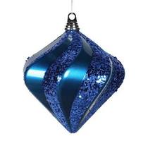 Vickerman 7.9" Sea Blue Candy Glitter Swirl Diamond Ornament
