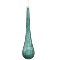 Vickerman 12" Emerald Matte Glitter Teardrop Ornament