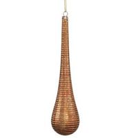 Vickerman 12" Copper Matte Glitter Teardrop Ornament