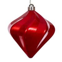Vickerman 6" Red Candy Swirl Diamond Ornament (3 pack)