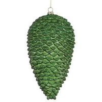 Vickerman 7" Green Matte Glitter Pine Cone Ornament
