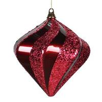 Vickerman 9.8" Burgundy Candy Glitter Swirl Diamond Ornament