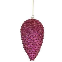 Vickerman 7" Magenta Matte-Glitter Pinecone Ornament