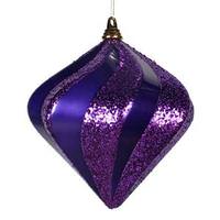 Vickerman 9.8" Purple Candy Glitter Swirl Diamond Ornament
