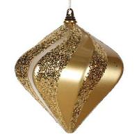 Vickerman 9.8" Gold Candy Glitter Swirl Diamond Ornament