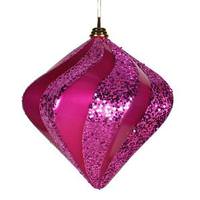 Vickerman 10" Cerise Candy Glitter Swirl Diamond Ornament
