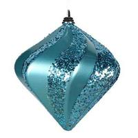 Vickerman 9.8" Teal Candy Glitter Swirl Diamond Ornament