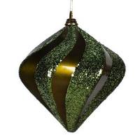 Vickerman 9.8" Olive Candy Glitter Swirl Diamond Ornament