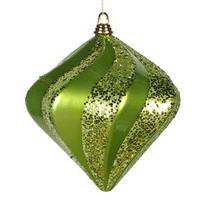 Vickerman 9.8" Lime Candy Glitter Swirl Diamond Ornament