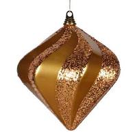Vickerman 9.8" Antique Gold Candy Glitter Swirl Diamond Ornament