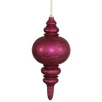Vickerman 13" Magenta Matte Glitter Finial Ornament