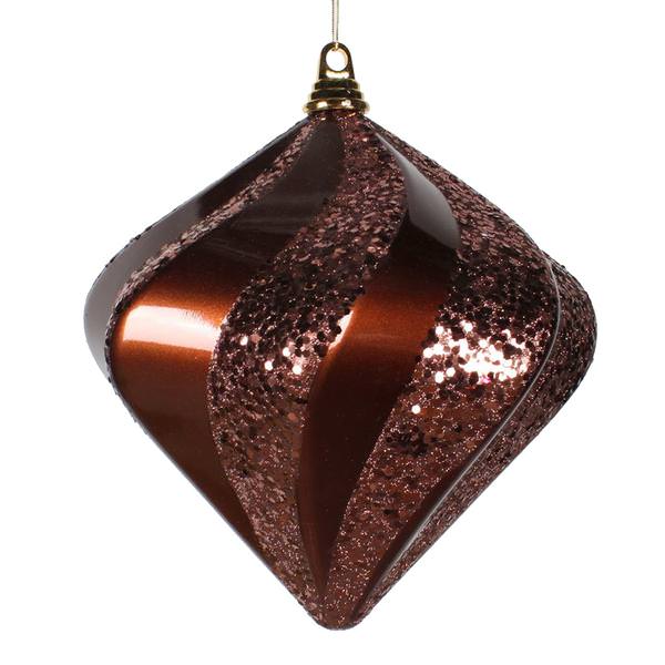 9.8" Chocolate Candy Glitter Swirl Diamond Ornament