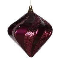 Vickerman 9.8" Eggplant Candy Glitter Swirl Diamond Ornament
