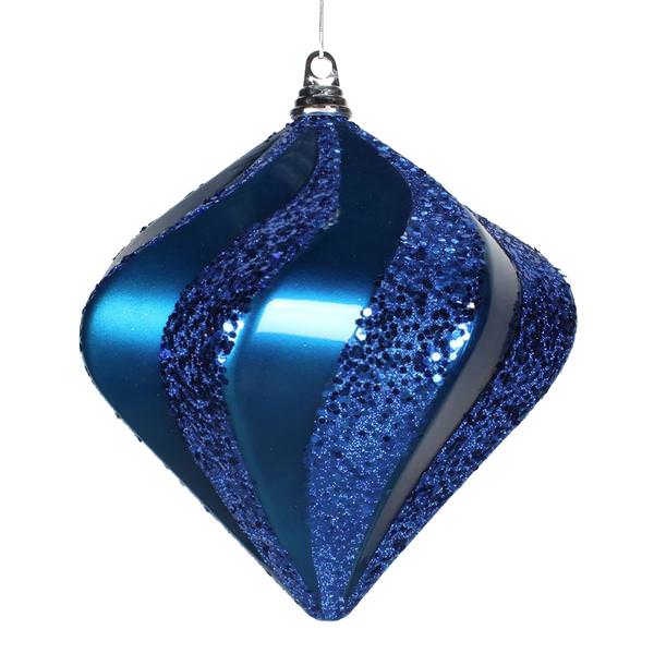 9.8" Sea Blue Candy Glitter Swirl Diamond Ornament