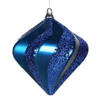 Vickerman 9.8" Sea Blue Candy Glitter Swirl Diamond Ornament