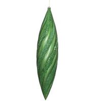 Vickerman 25" Green Matte Glitter Swirl Drop Ornament