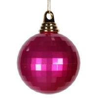 Vickerman 4" Cerise Candy Mirror Ball Ornament