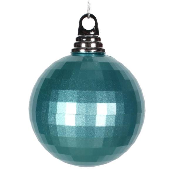 4" Teal Candy Mirror Ball Ornament