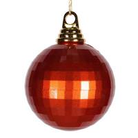 Vickerman 4" Burnished Orange Candy Mirror Ball Ornament