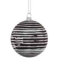 Vickerman 3" Black Matte Silver Glitter Ball Ornament