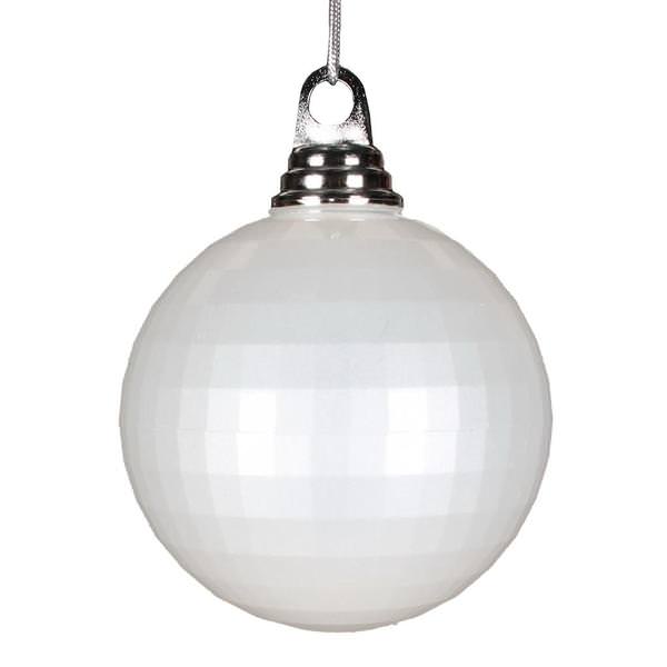 5.5" White Candy Mirror Ball Ornament