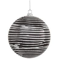 Vickerman 4" Black Matte Silver Glitter Ball Ornament