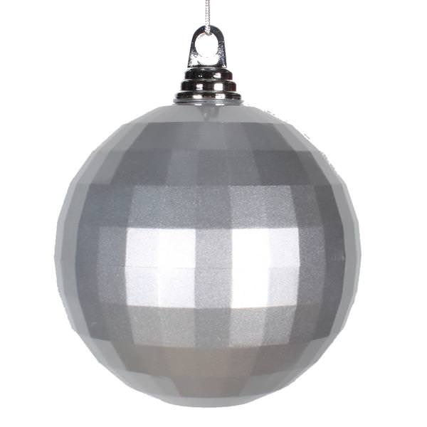 5.5" Silver Candy Mirror Ball Ornament