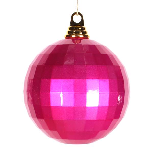 5.5" Cerise Candy Mirror Ball Ornament
