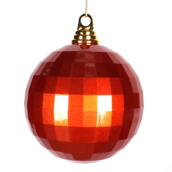 5.5" Burnished Orange Candy Mirror Ball Ornament