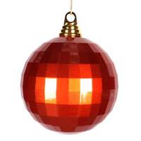 Vickerman 5.5" Burnished Orange Candy Mirror Ball Ornament