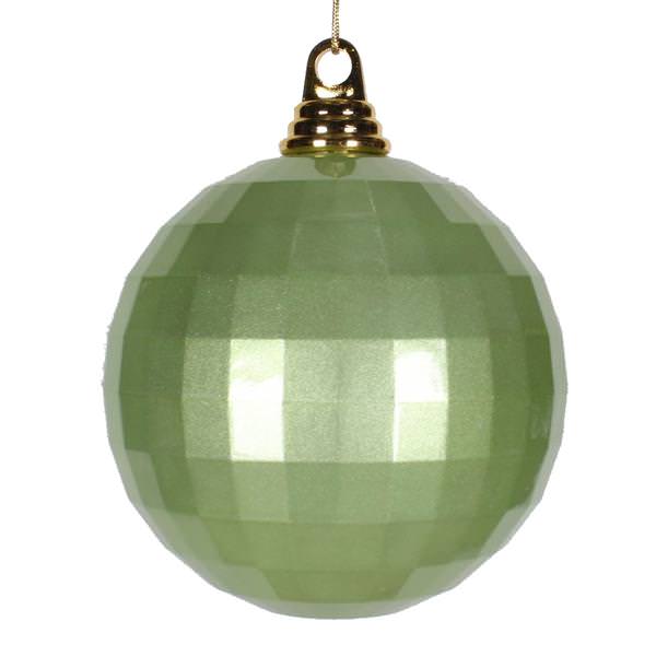 5.5" Celadon Candy Mirror Ball Ornament