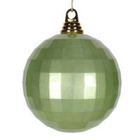 Vickerman 5.5" Celadon Candy Mirror Ball Ornament