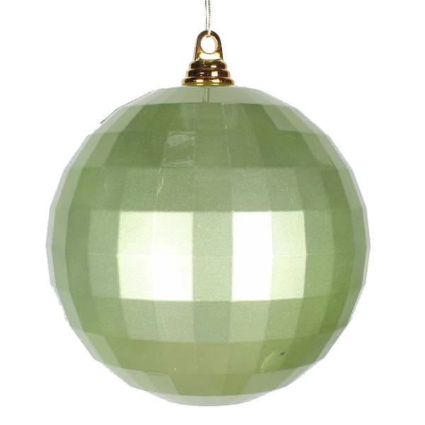 7.9" Celadon Candy Mirror Ball Ornament