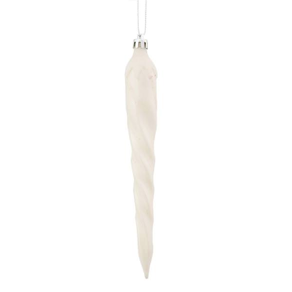 7.7" White Candy Glitter Icicle Ornament (8 pack)