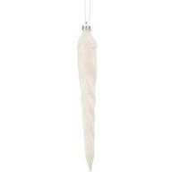 Vickerman 7.7" White Candy Glitter Icicle Ornament (8 pack)