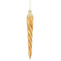 Vickerman 7.7" Antique Gold Candy Glitter Icicle Ornament (8 pack)
