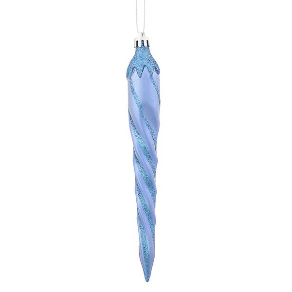 7.7" Periwinkle Candy Glitter Icicle Ornament (8 pack)