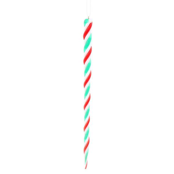 10" Red White Green Icicle Ornament (6 pack)