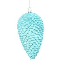Vickerman 5" Teal Matte Glitter Pine Cone Ornament