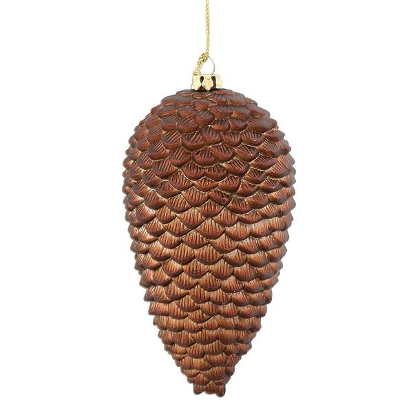 5" Antique Gold Matte Glitter Pine Cone Ornament