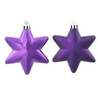 Vickerman 2" Purple Shiny / Matte Assorted Star Ornament (36 pack)