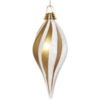 Vickerman 8" Gold / Silver Candy Glitter Swirl Drop Ornament