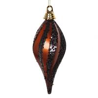 Vickerman 12" Copper / Black Candy Glitter Swirl Drop Ornament