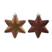 Vickerman 2" Chocolate Shiny / Matte Assorted Star Ornament (36 pack)