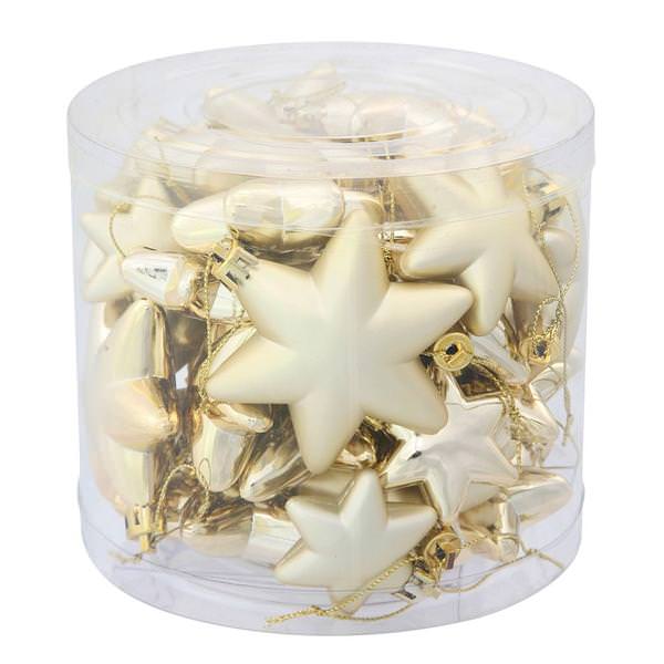 2" Champagne Shiny / Matte Assorted Star Ornament (36 pack)