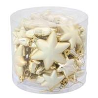 Vickerman 2" Champagne Shiny / Matte Assorted Star Ornament (36 pack)