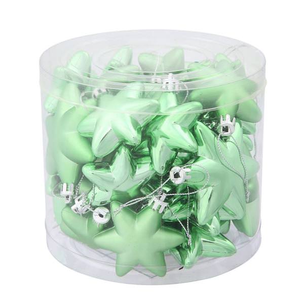 2" Celadon Shiny / Matte Assorted Star Ornament (36 pack)