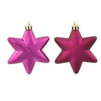 Vickerman 2" Eggplant Shiny / Matte Assorted Star Ornament (36 pack)