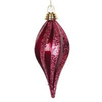 Vickerman 12" Magenta Candy Glitter Swirl Drop Ornament