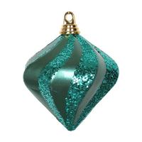 Vickerman 10" Emerald Candy Glitter Swirl Diamond Ornament